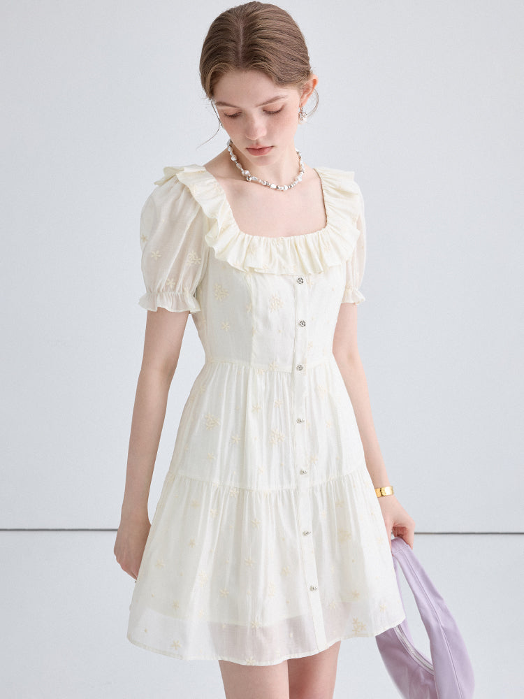 Short Sleeve Lace Tea Dress