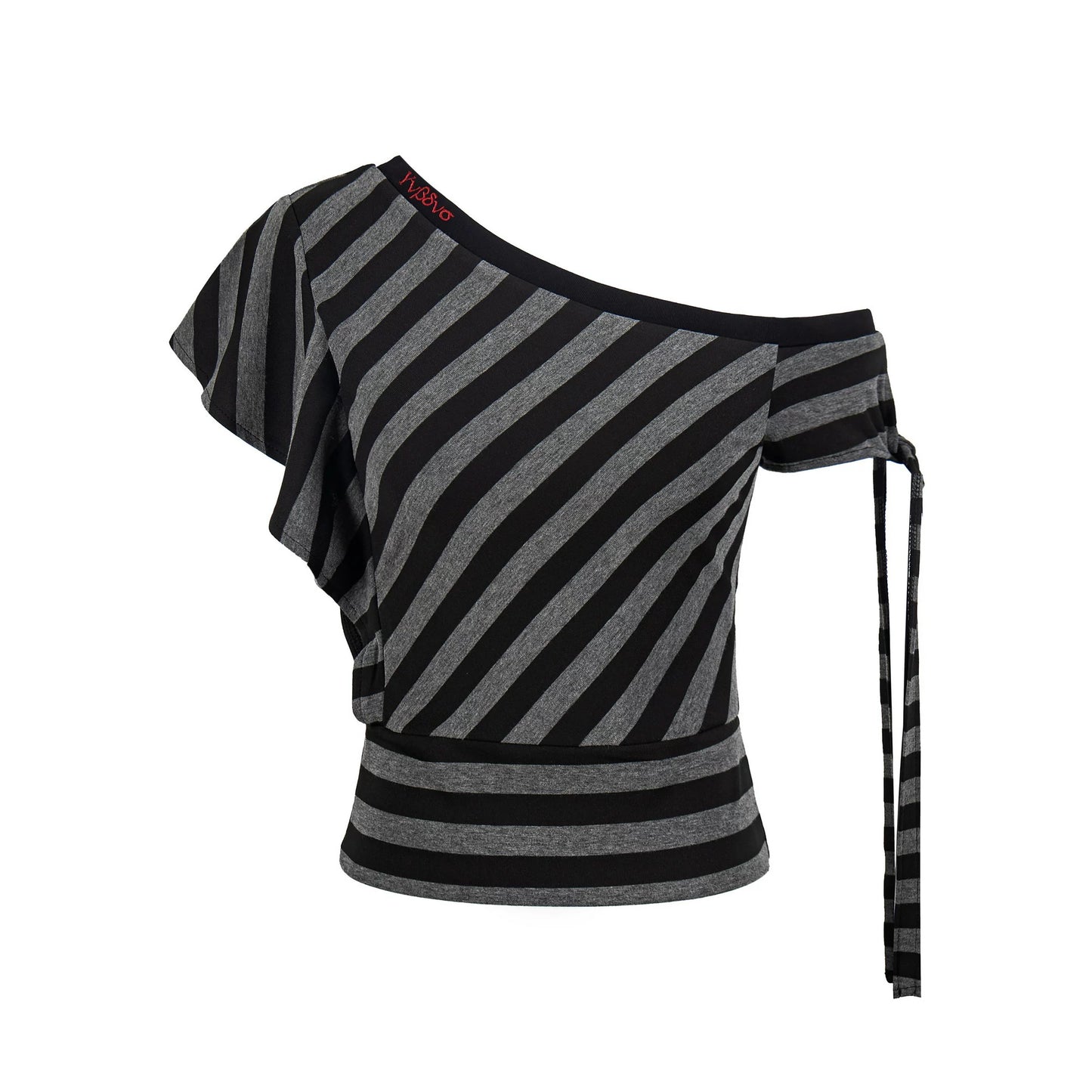 Spicy Striped Off-Shoulder Top