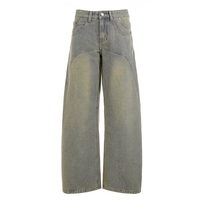 Retro Distressed Scimitar Jeans