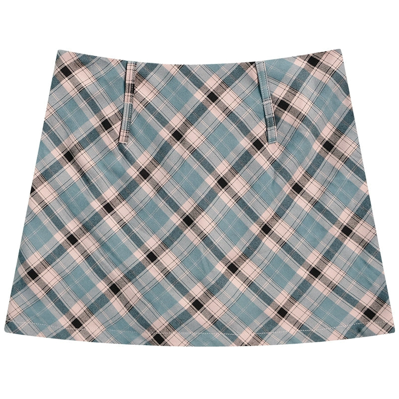 American Retro Plaid Skirt