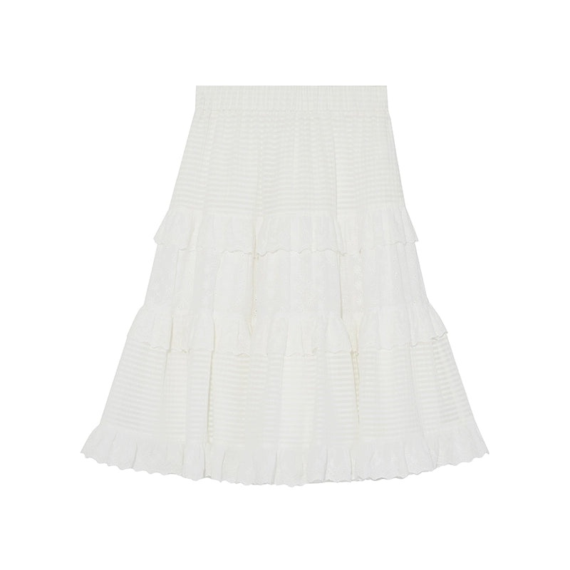 French embroidered cake lace skirt