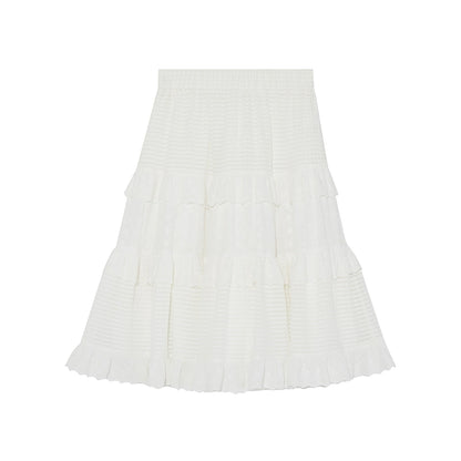French embroidered cake lace skirt