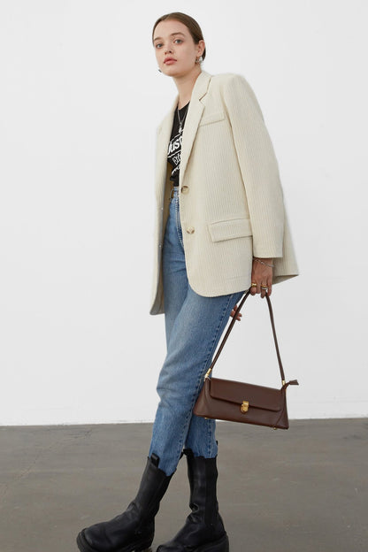 Draped Corduroy Jacket