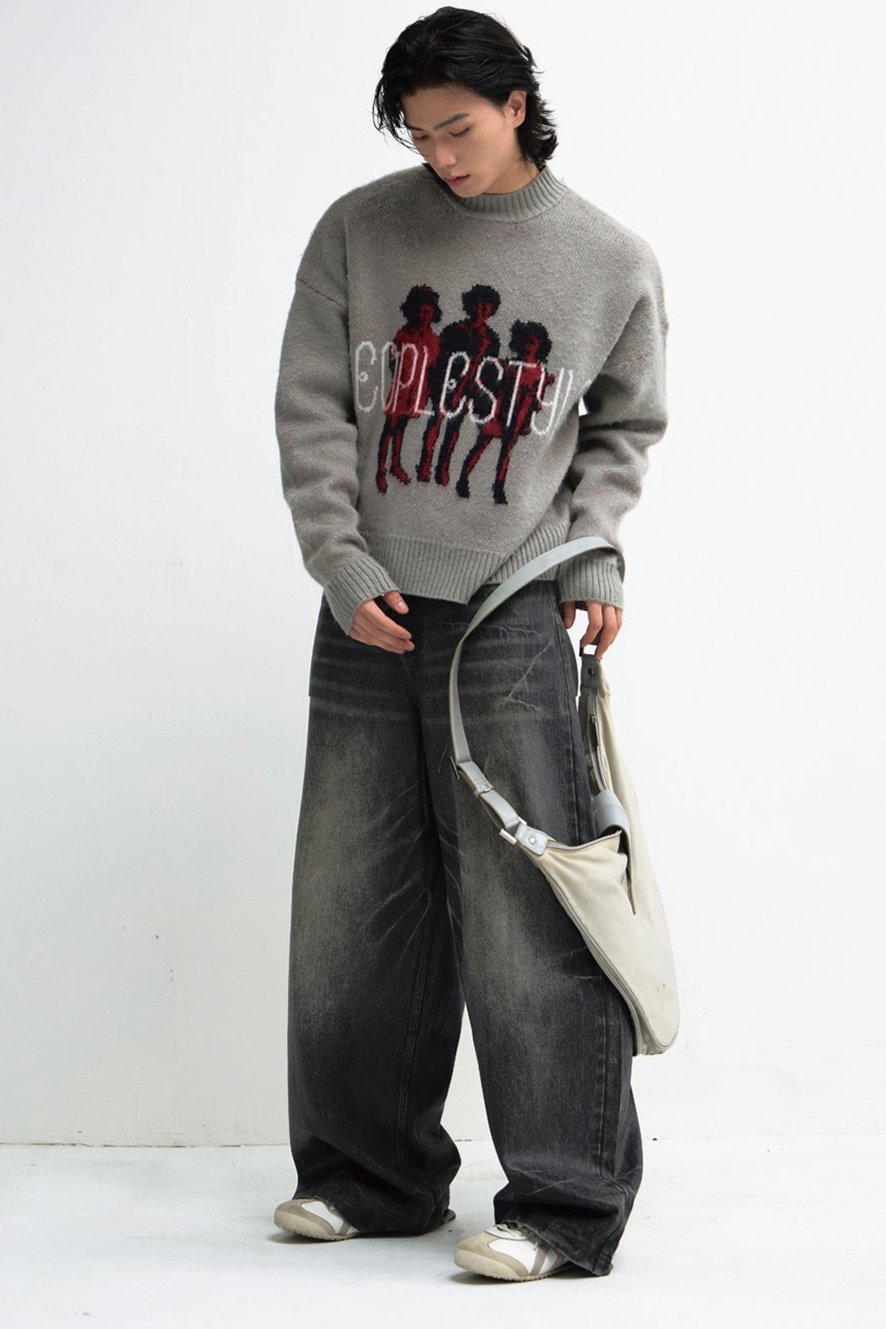 Gray Casual Warm Pullover Sweater