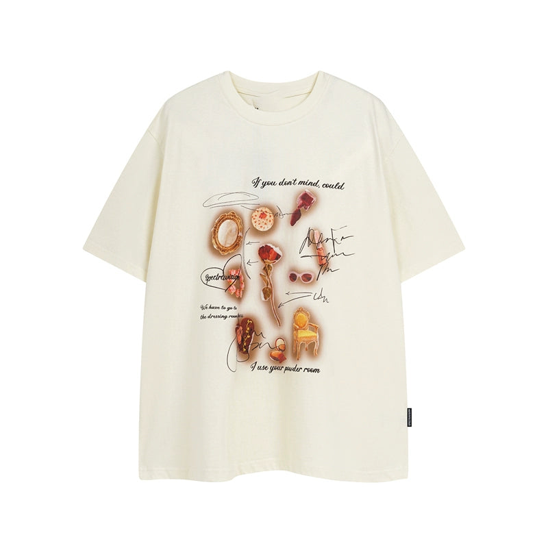 Print Apricot Short Sleeve T-Shirt