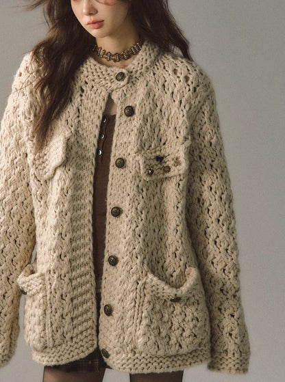 wool knitted cardigan jacket