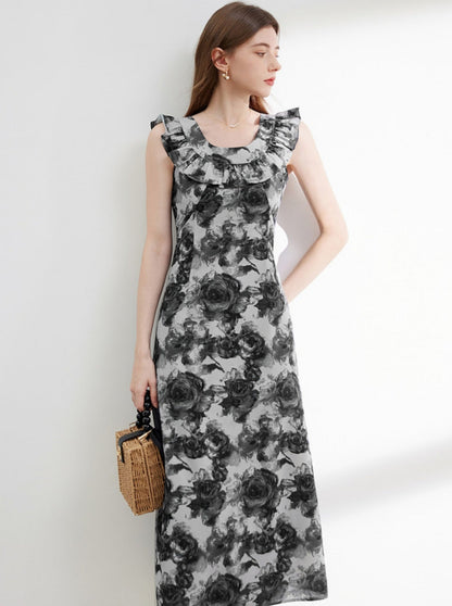 Chinese Style Big Floral Dress
