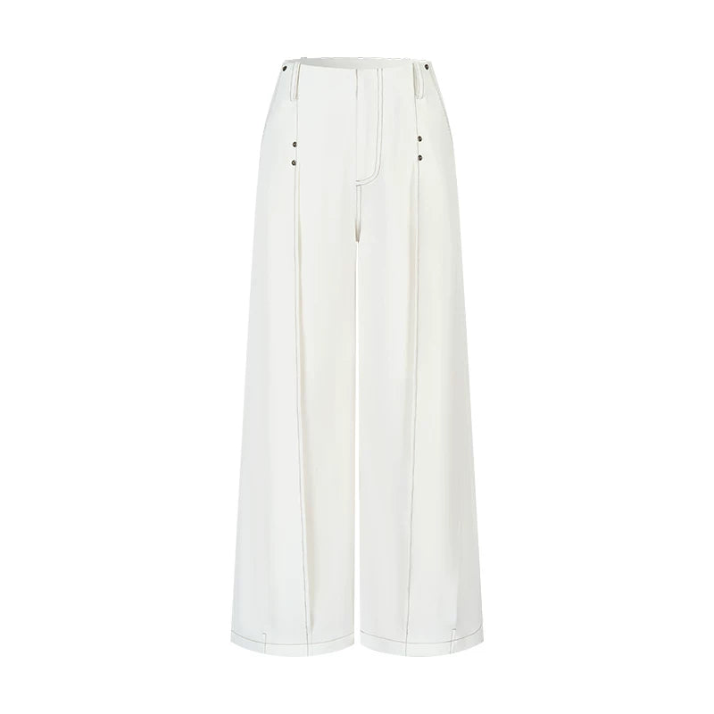 Double Pleated Wide-Leg Pants