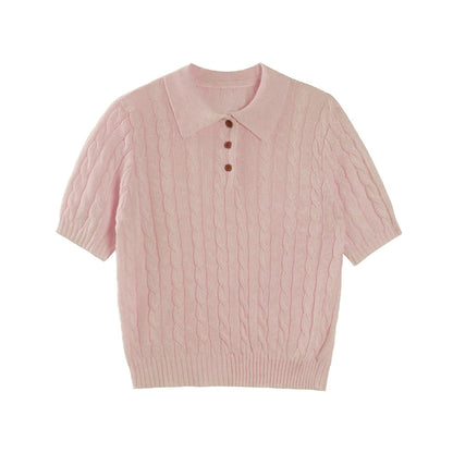 French Lyocell Slim Polo Top