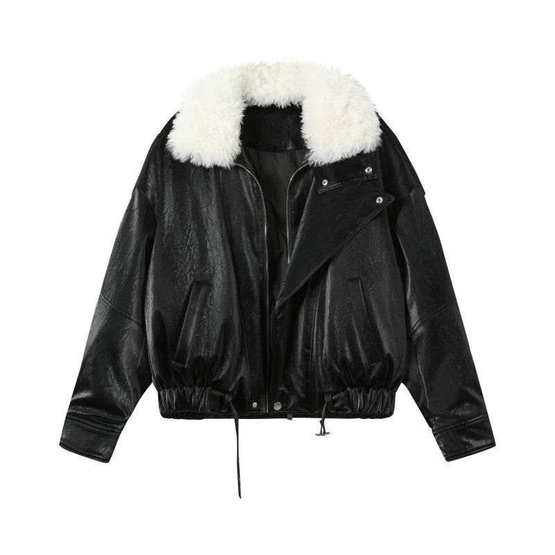 Fur Collar Cotton Coat Set-Up