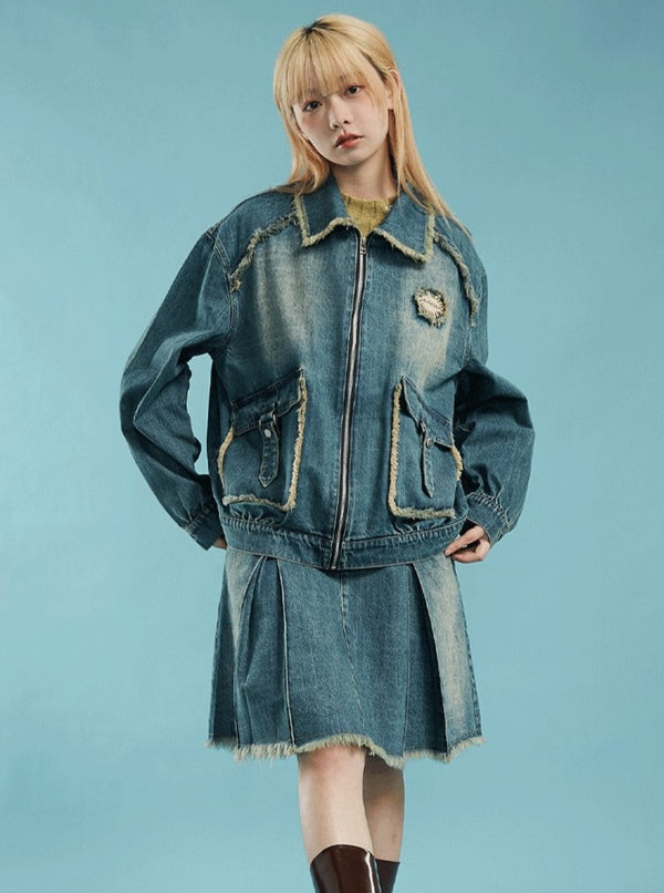 American Raw Edge Denim Suit