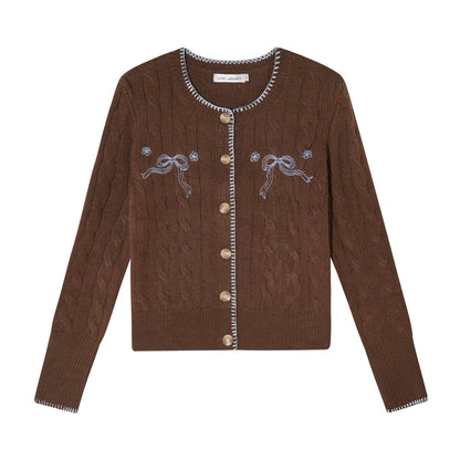 Rice Bead Embroidery Cardigan