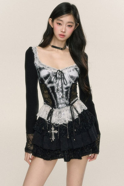 Hallucinatory Romance Lace T-Shirt