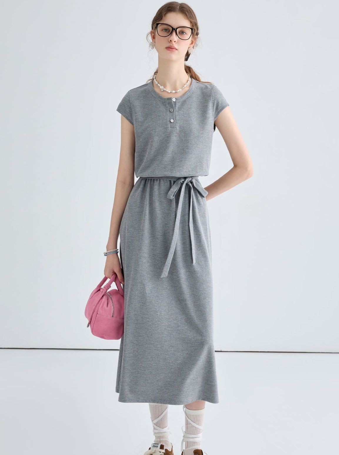 Half-Sleeved Long Dress