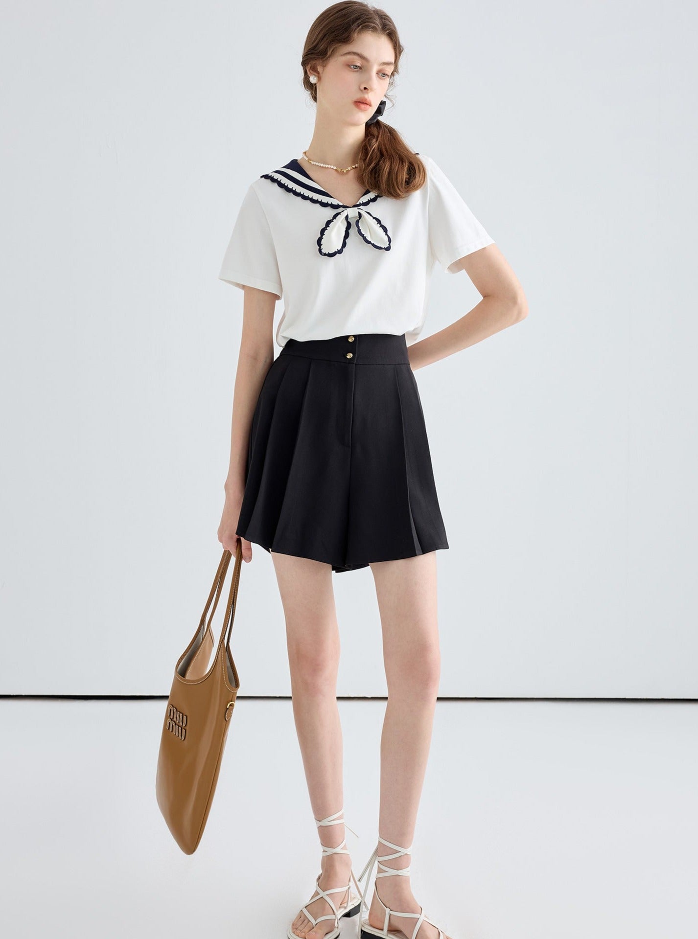 Navy Collar Casual T-Shirt