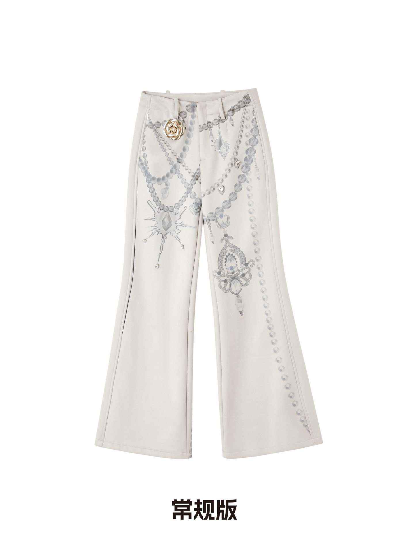 Pearl Print Fleece-Lined Pants