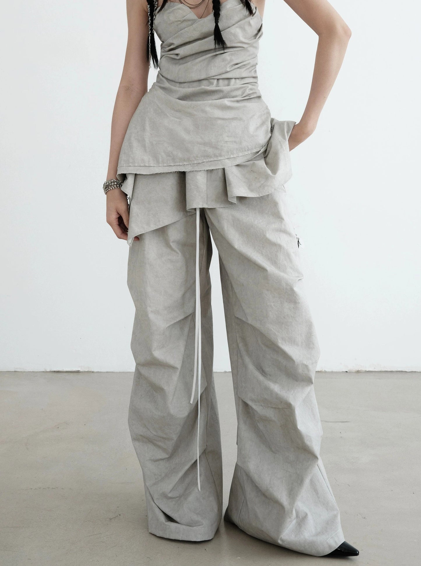 Detachable Ruffle Skirt Casual Pants