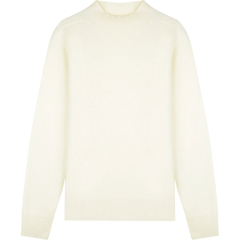 Wool semi-turtleneck tops