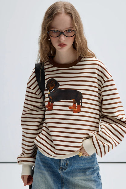 Retro Stripe Print Sweatshirt