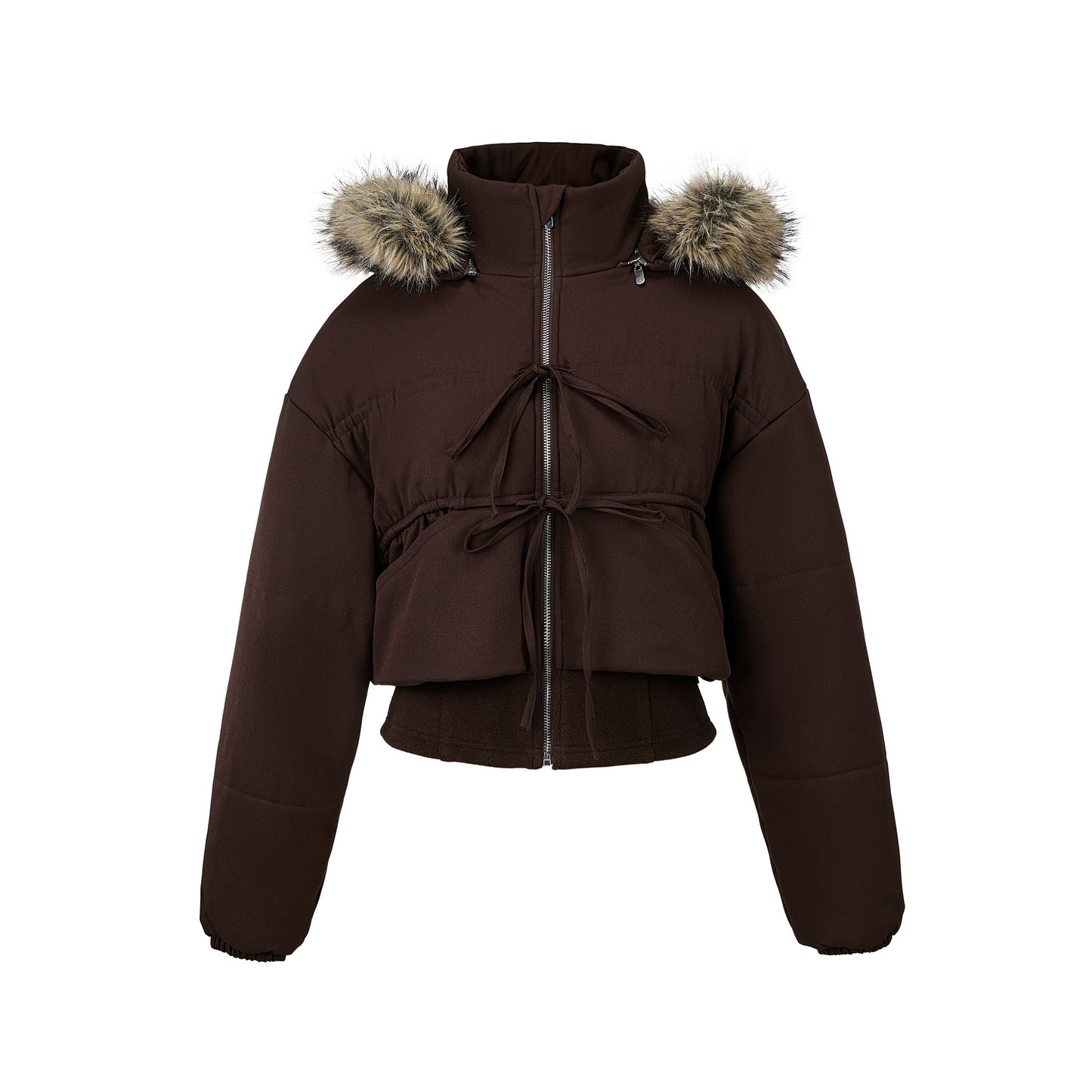 Fur Collar Cropped Cotton Jacket