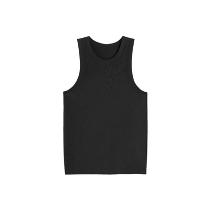 Grainy Curved Knit Sleeveless Crop Top