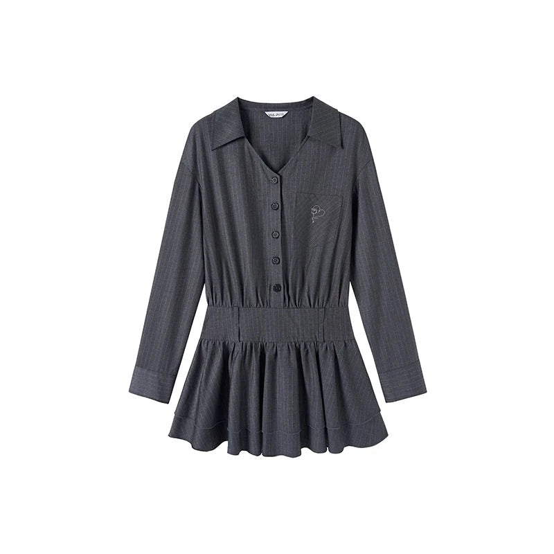 slim shirt collar suit dress