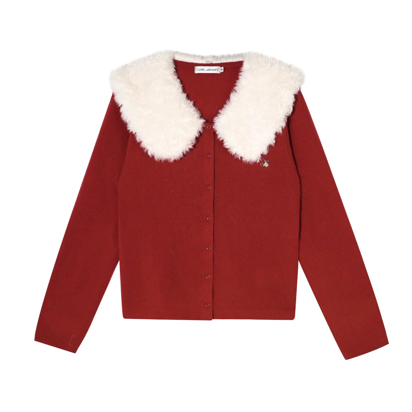 Wool Detachable Fur Collar Cardigan