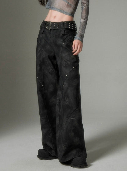 vintage metal studded leather pants