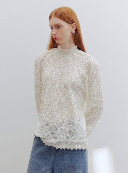 lace dropped-shoulder tops