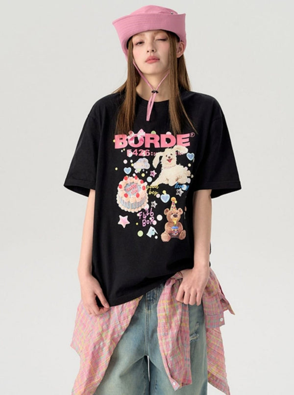 Diversified Pattern Cake Short Sleeve T-Shirt