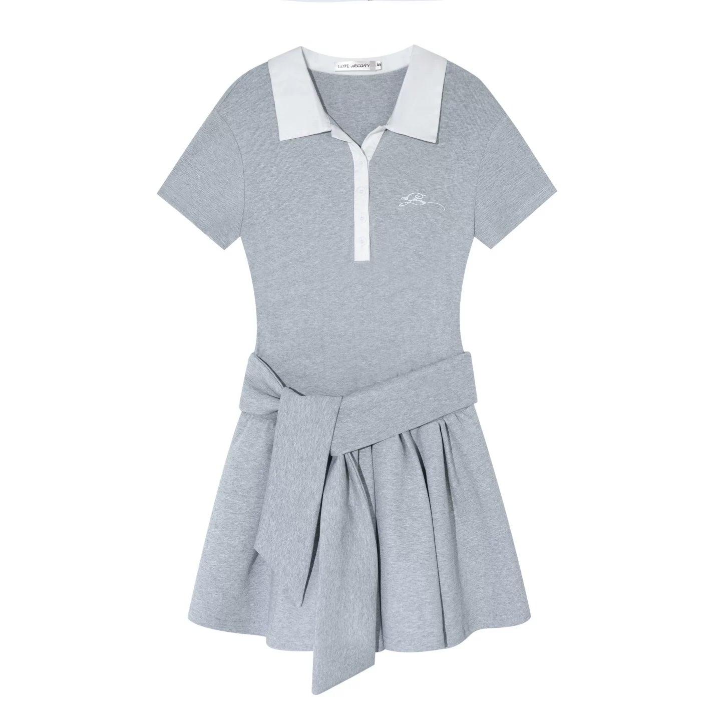Contrasting Polo Puffy Dress