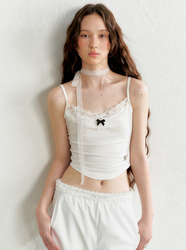 Irregular Lace Stitched Top