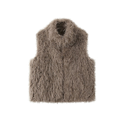 Stand-Up Collar Furry Vest