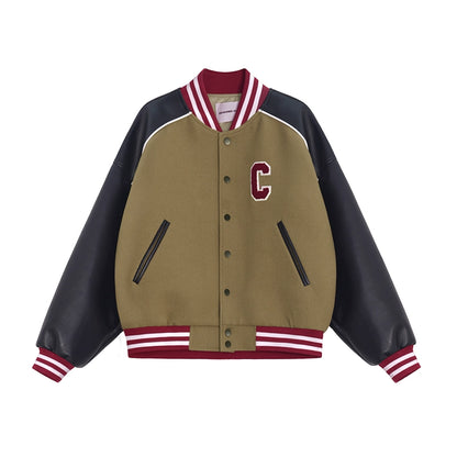 American PU stitched letter jacket