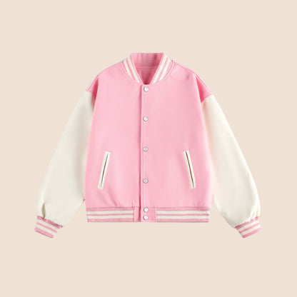 Patchwork Contrast Baseball Jersey Jacket