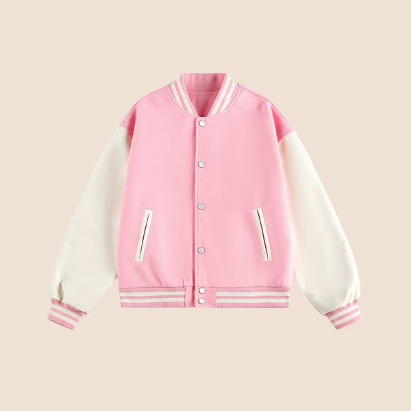 Patchwork Contrast Baseball Jersey Jacket