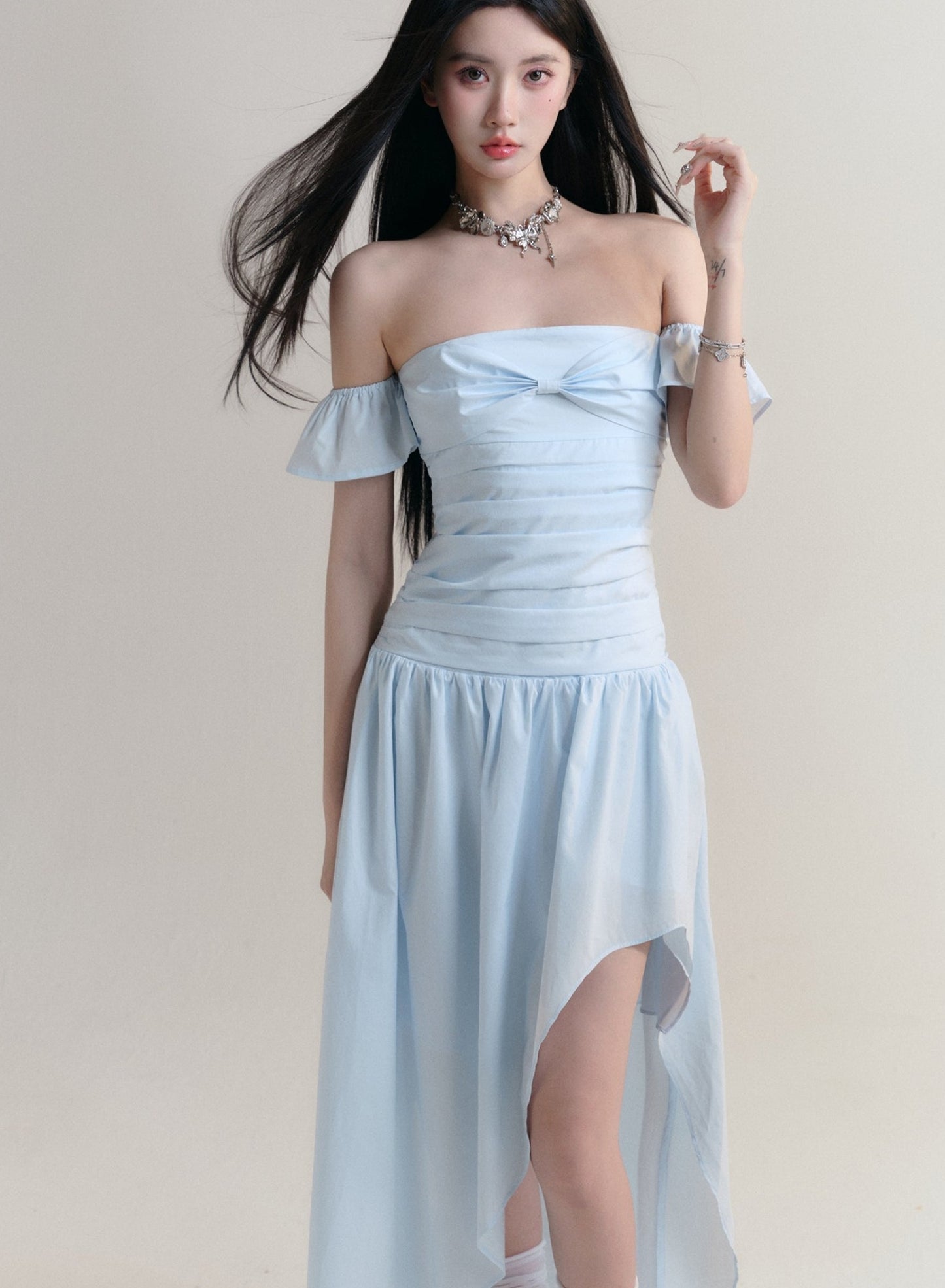 [Spot] fragile shop - Cinderella Ambience Ein-Schulter-Kleid mit langem Rock im Seebad-Stil