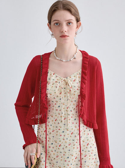 Wool Lace Knit Cardigan Outer