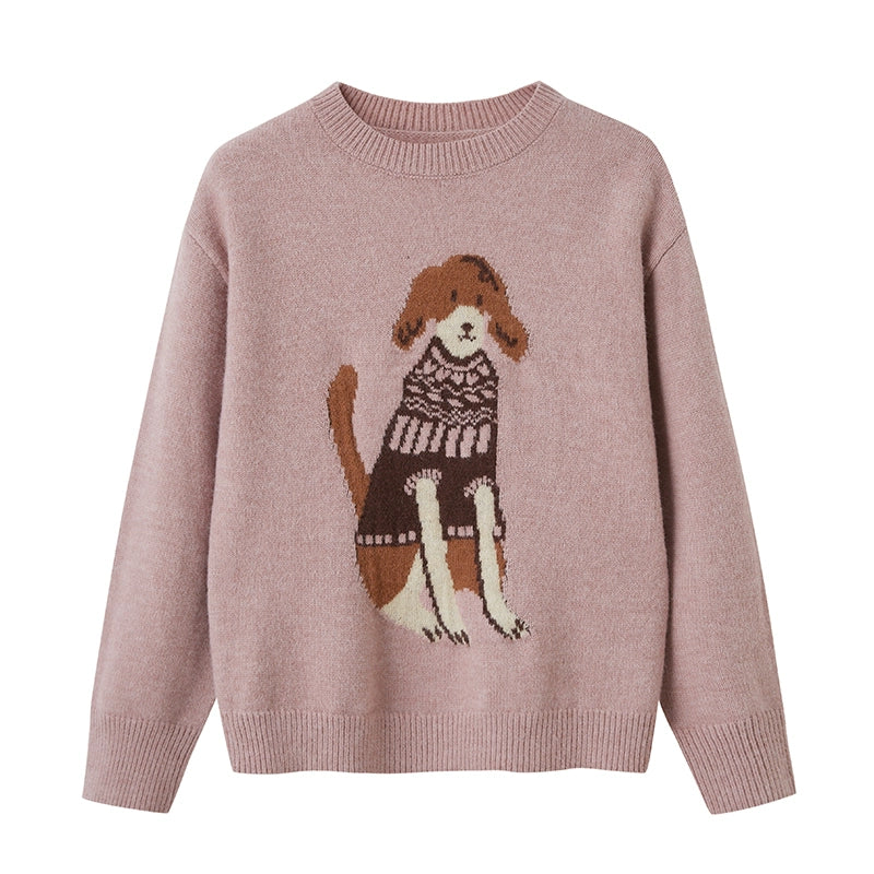 Dog Stitched Pullover Sweater