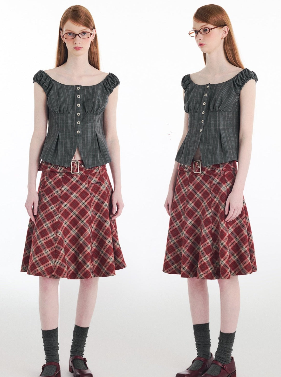 Retro Academy Checked Skirt