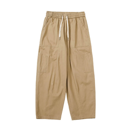 Loose strap straight tube tooling khaki casual pants