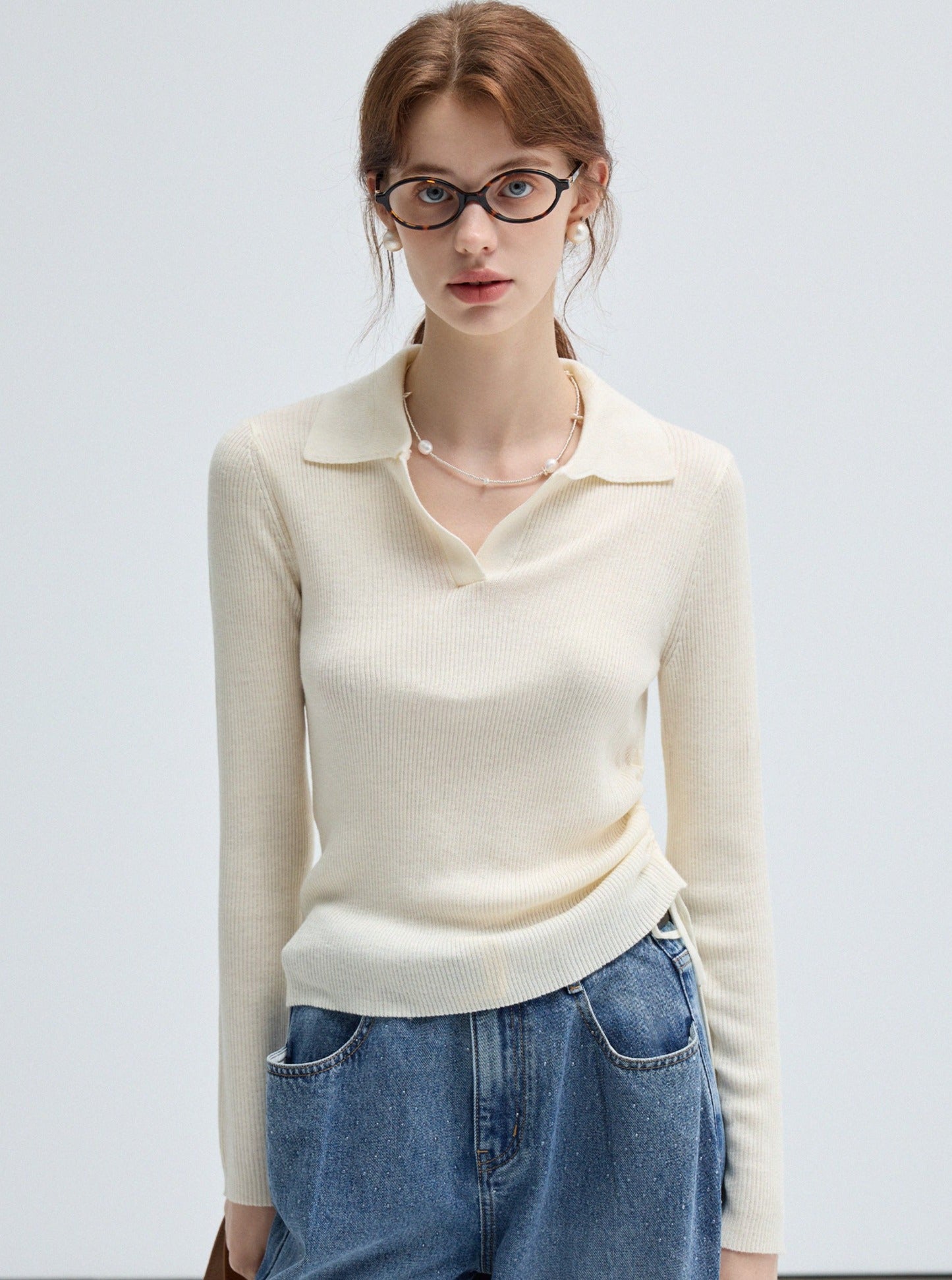 Side Drawstring Chic Knitwear Top