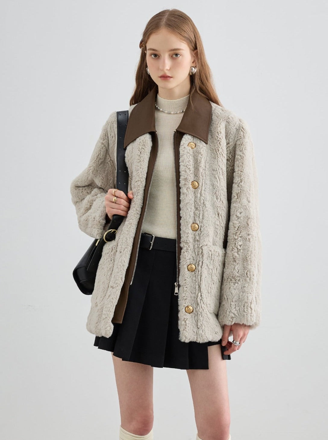 Fleece Warm Fur Integrated Short Jacket