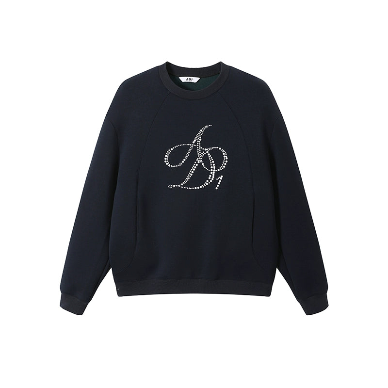 [Neu am 26. September] ANDYET AD1 Original Perle heiße Diamanten vielseitige Pullover Sweatshirt lose Top