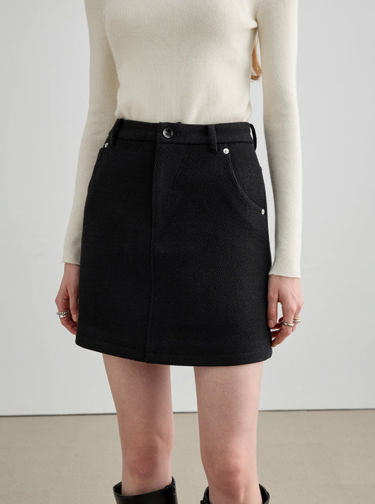 Hip Wrapping A-line Short Skirt