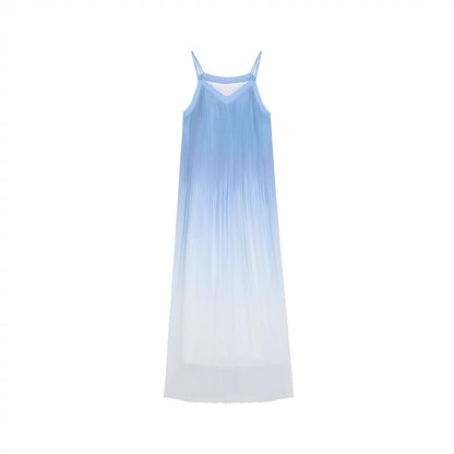 Gradient Print V-Neck Slip Dress