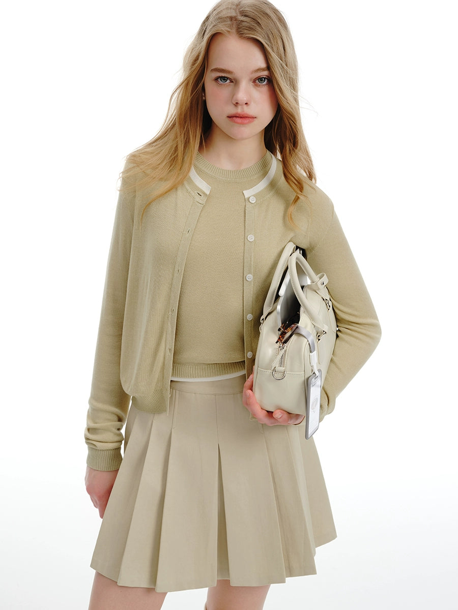 Tencel Knit Vest And Thin Jacket Set