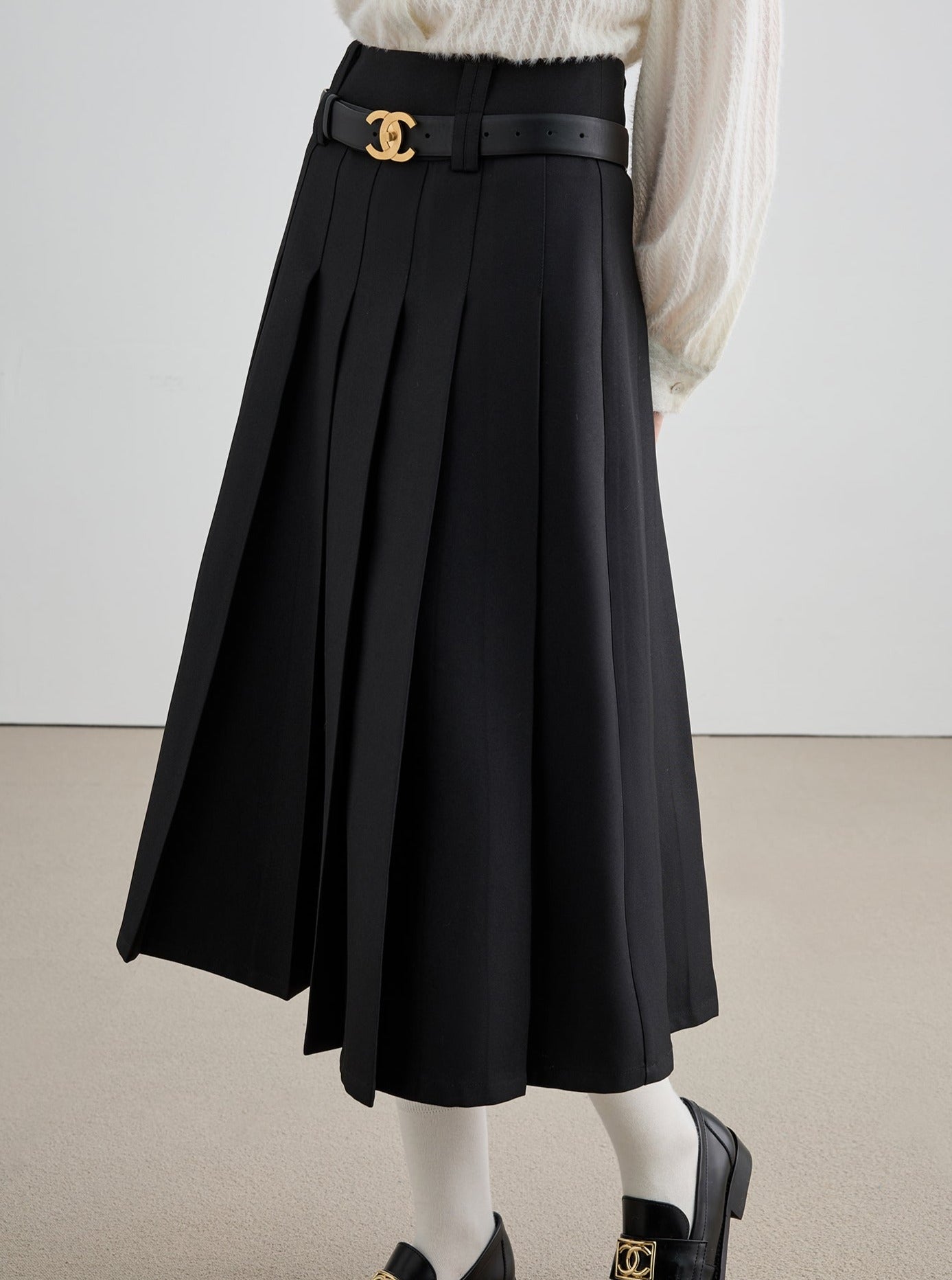 Black Pleated Skirt