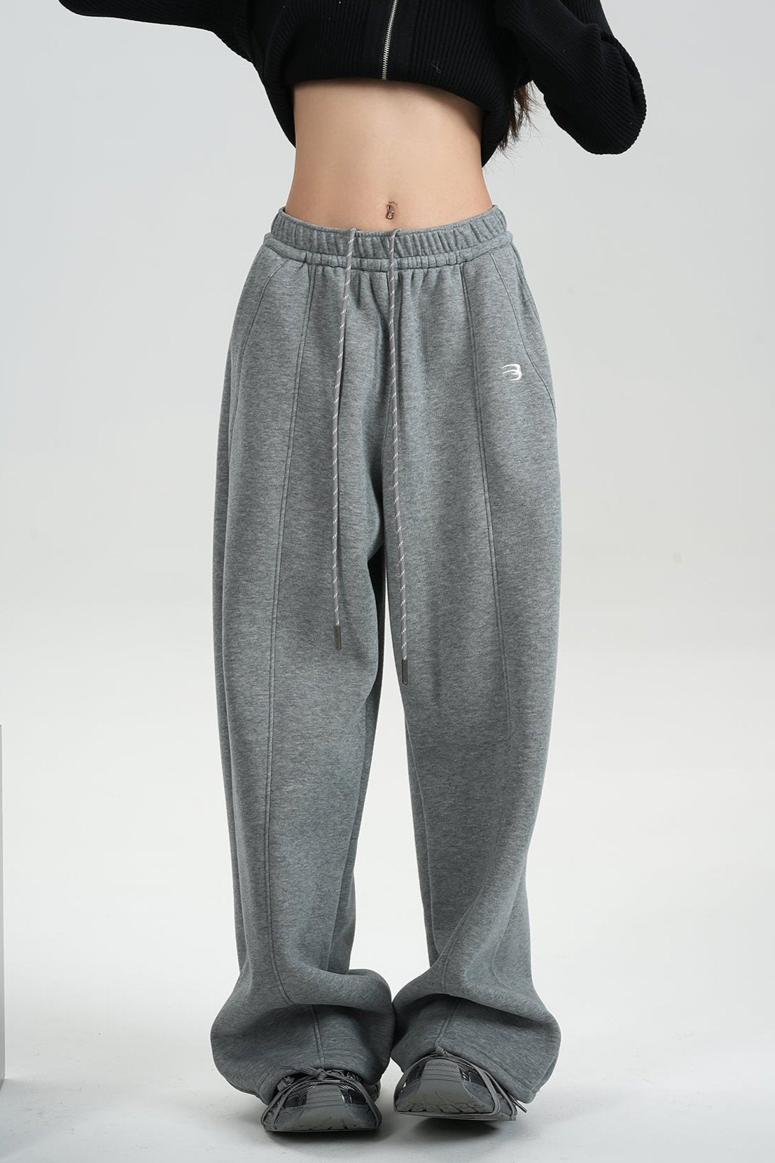 Fleece Thickened Wide-Leg Sweatpants