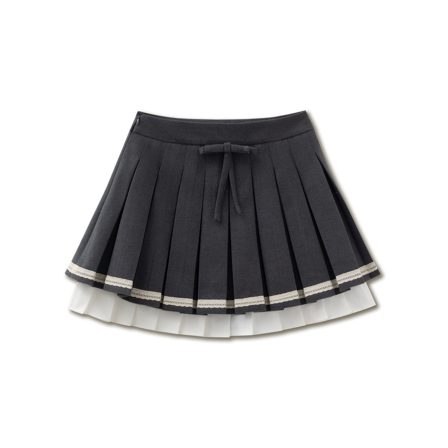 Gray Three-dimensional Girl Pleated Skirt